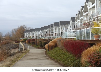 Row Of Condominiums In Vancouver WA.