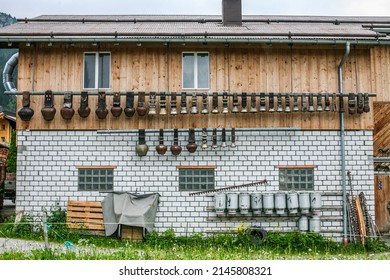 Row of Cowbells in Gimmelwald