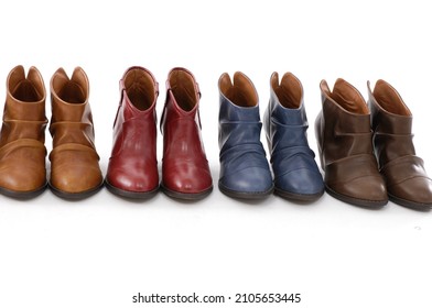 Row Of Different Female Leather Boots  