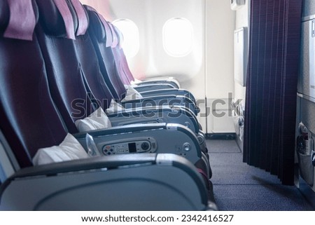 Row of empty seats on an Airbus A330-300