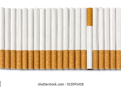 Row Filter Cigarettes One Different Laying Stock Photo 313591418 ...