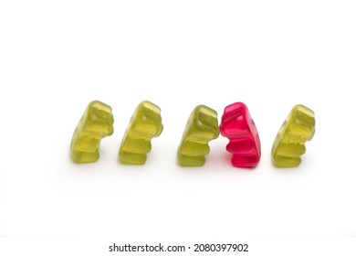 Row Green Gummy Bears Which Red Stock Photo (Edit Now) 2080397902