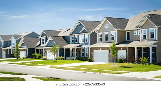 Row of Homes in the Midwest - Shutterstock ID 2267633543