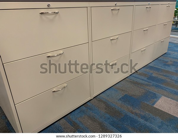 Row Horizontal Filing Cabinets Stock Photo Edit Now 1289327326