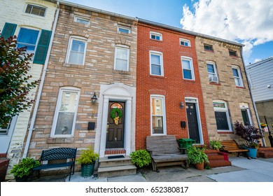 Row houses along Chester Street, in Upper Fells Point, Baltimore, Maryland.