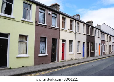 Row Of Houses In Dublin, Ireland.