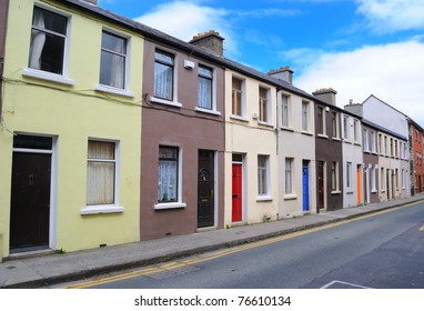 Row Of Houses In Dublin, Ireland.