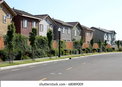 Row Of Houses In Suburban Neighborhood