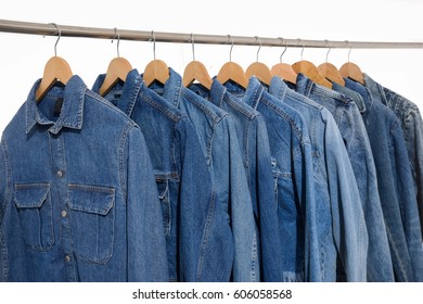 Row Jeans Shirtr Jacket Isolated On Stock Photo 606058568 | Shutterstock