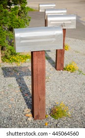 A row of mail boxes
