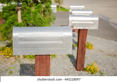 A row of mail boxes