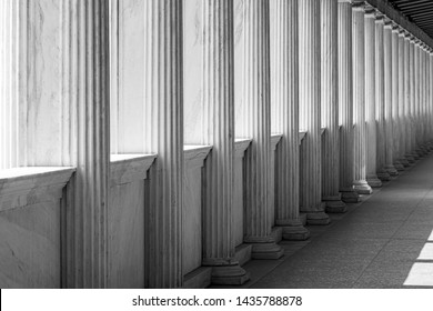 Row of Marble columns in Athens, Greece