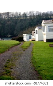 A Row Of Mobile Homes In Sandy Haven Wales