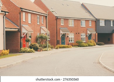 Row Of Modern Newly Built Housing Development