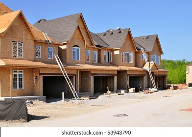 Row Of New Houses Being Built