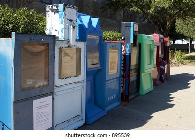 Row Of Newspaper Boxes