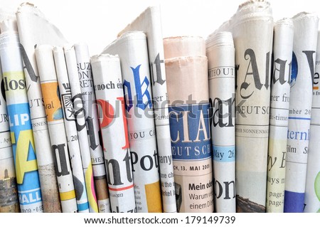 Row of newspapers
