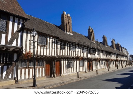 A row of old timber frame houses