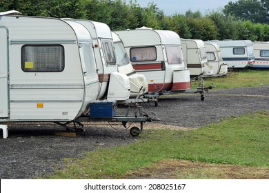 Row of Old-fashioned caravans