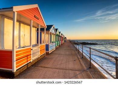 A row of pretty beach huts at Southwold on the Suffolk coast - Powered by Shutterstock
