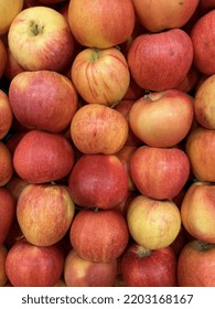 Row Of Red Apples In A Row