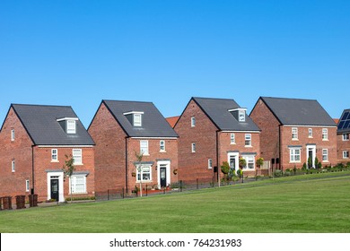 Row Of Red Brick English Houses