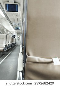 

row of seats in the train