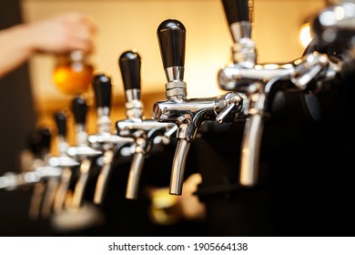 Row Of Taps In A Beer Tap