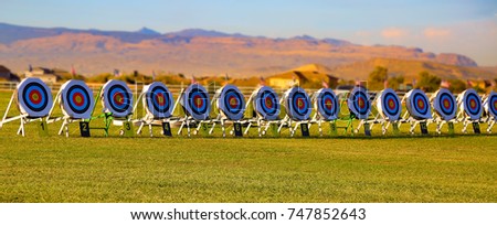 row of targets in the early morning at the huntsman world senior games