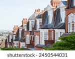 Row of terraced houses in Muswell Hill in North London, UK