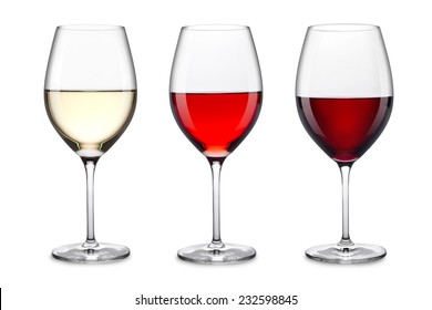 Row Of Three Wine Glasses