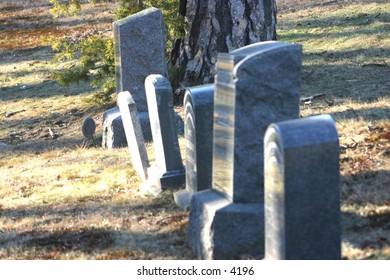 row of tombstones