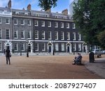 Row of townhouses built in the 1700s, Bedford Square in the Bloomsbury district of London