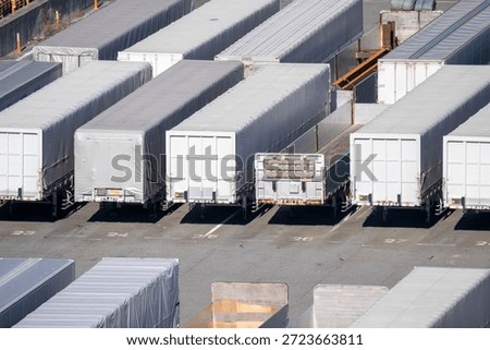 A row of trailers - an image of logistics