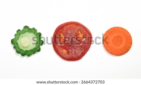 A row of vegetable sections