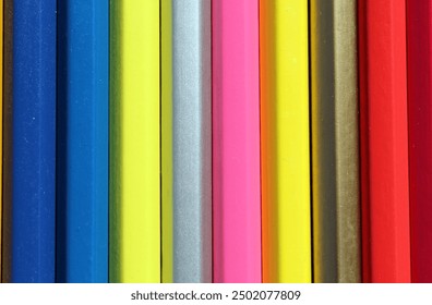 Row of vibrant colored pencils abstract textured background - Powered by Shutterstock