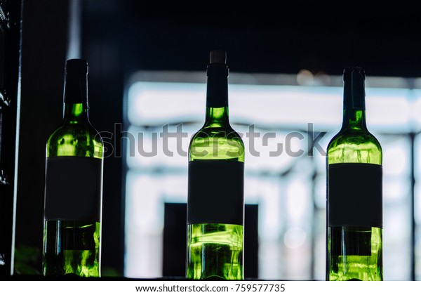 Row Vintage Empty Wine Bottles Wine Stock Photo Edit Now 759577735