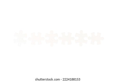 A Row Of White Puzzle Pieces On A Transparent Background