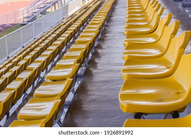 Row Of Yellow Stadium Seats