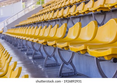 Row Of Yellow Stadium Seats