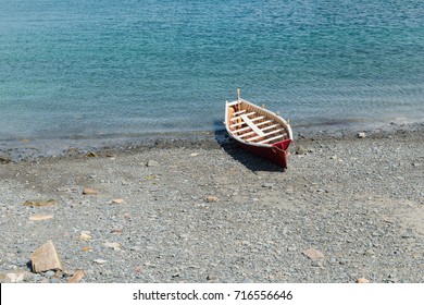 Rowboat On A Rocky Beach, Bar Harbor, Mount Desert Island, Maine