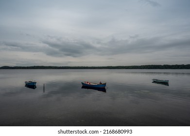 Rowboats on Mariager Fjord in moody weather