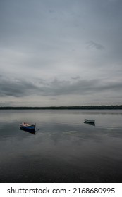 Rowboats On Mariager Fjord In Moody Weather