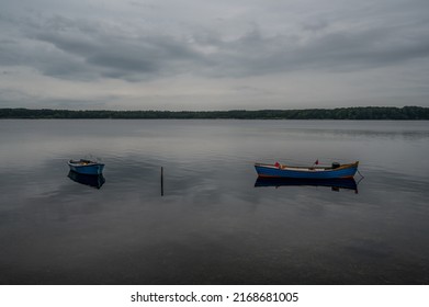 Rowboats On Mariager Fjord In Moody Weather