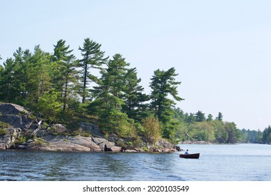 Rower In Go Home Bay, Georgian Bay Ontario Canada