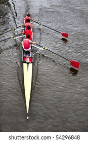 Rowing: A Coxed Four (4+) From Above,