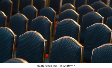 rows of benches that are still empty.