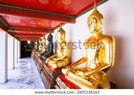Rows of Buddha statues, Wat Pho, Bangkok