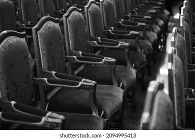 The Rows Of The Chairs In A Conference Hall - Nobody, No People