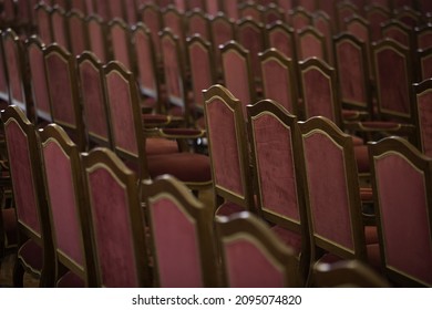 The Rows Of The Chairs In A Conference Hall - Nobody, No People